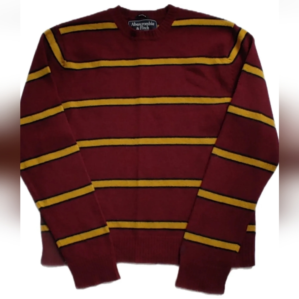 Abercrombie & Fitch Vintage Striped Wool Knit Sweater Men's Large